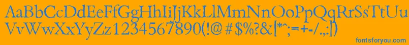 BambergantiqueLightRegular Font – Blue Fonts on Orange Background