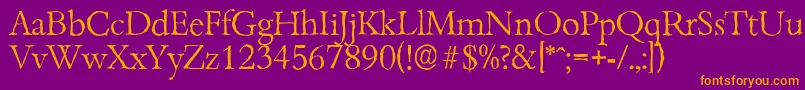 BambergantiqueLightRegular Font – Orange Fonts on Purple Background