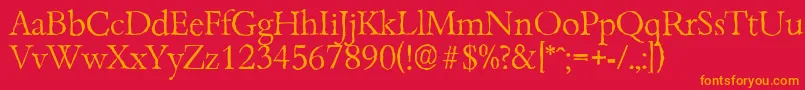 フォントBambergantiqueLightRegular – 赤い背景にオレンジの文字