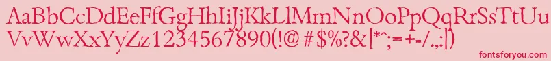 BambergantiqueLightRegular Font – Red Fonts on Pink Background