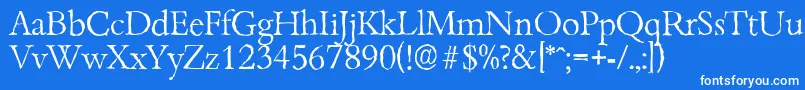 フォントBambergantiqueLightRegular – 青い背景に白い文字