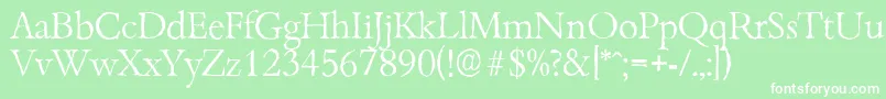 Fonte BambergantiqueLightRegular – fontes brancas em um fundo verde