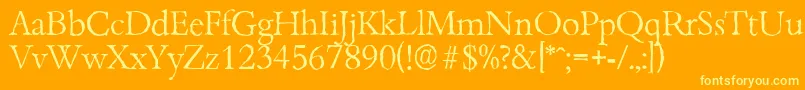 BambergantiqueLightRegular Font – Yellow Fonts on Orange Background