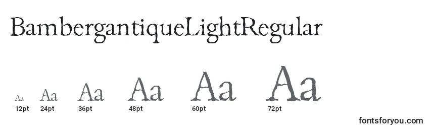 Размеры шрифта BambergantiqueLightRegular