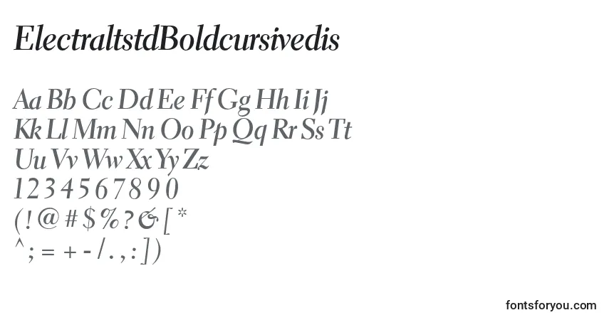 Шрифт ElectraltstdBoldcursivedis – алфавит, цифры, специальные символы