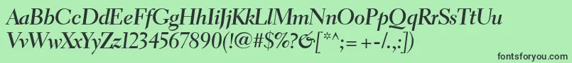 ElectraltstdBoldcursivedis-fontti – mustat fontit vihreällä taustalla