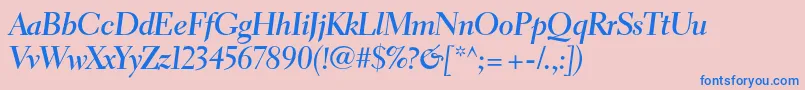 ElectraltstdBoldcursivedis Font – Blue Fonts on Pink Background