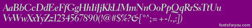 ElectraltstdBoldcursivedis Font – Green Fonts on Purple Background