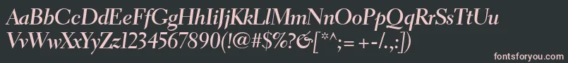 ElectraltstdBoldcursivedis Font – Pink Fonts on Black Background