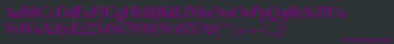 ElectraltstdBoldcursivedis Font – Purple Fonts on Black Background
