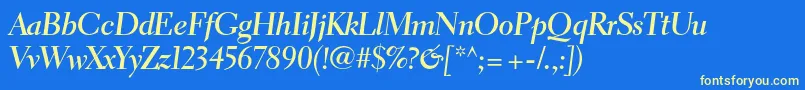 ElectraltstdBoldcursivedis Font – Yellow Fonts on Blue Background