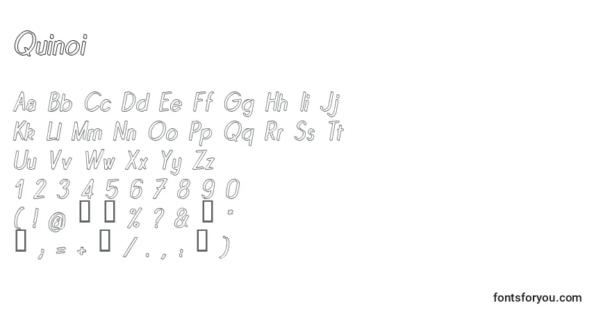 Quinoi-fontti – aakkoset, numerot, erikoismerkit