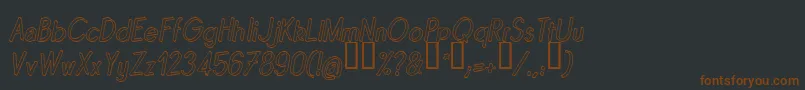 Quinoi-fontti – ruskeat fontit mustalla taustalla