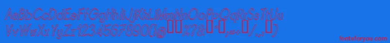 Quinoi-Schriftart – Rote Schriften auf blauem Hintergrund