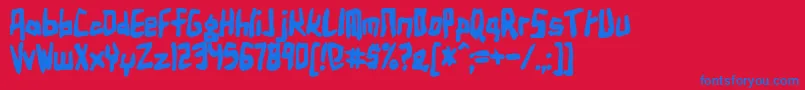 Birdlanb Font – Blue Fonts on Red Background