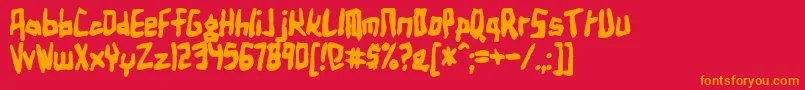 Birdlanb Font – Orange Fonts on Red Background