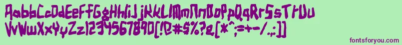 Шрифт Birdlanb – фиолетовые шрифты на зелёном фоне