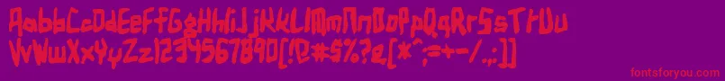 フォントBirdlanb – 紫の背景に赤い文字