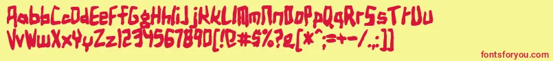 Birdlanb Font – Red Fonts on Yellow Background
