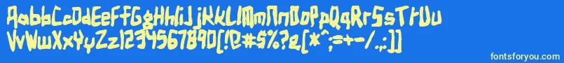 Fonte Birdlanb – fontes amarelas em um fundo azul