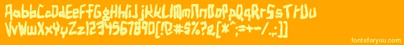 フォントBirdlanb – オレンジの背景に黄色の文字