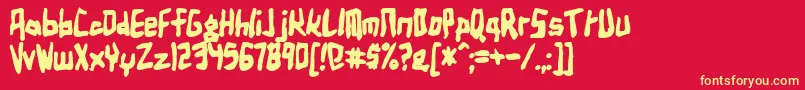 Birdlanb Font – Yellow Fonts on Red Background