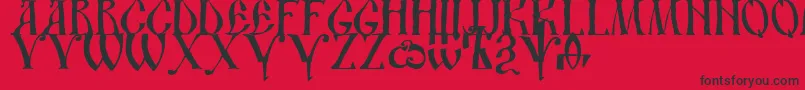 Dsustavhand Font – Black Fonts on Red Background