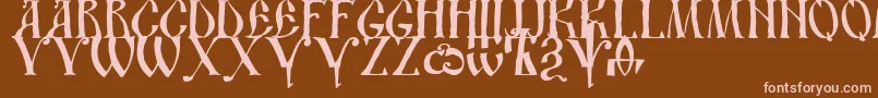 Dsustavhand Font – Pink Fonts on Brown Background