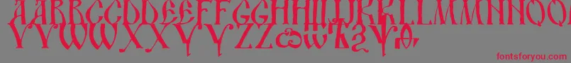 Dsustavhand-Schriftart – Rote Schriften auf grauem Hintergrund