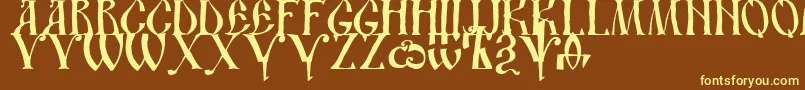 Czcionka Dsustavhand – żółte czcionki na brązowym tle