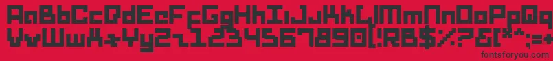 フォントDridHerderSolid – 赤い背景に黒い文字
