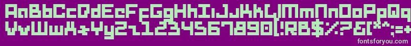 DridHerderSolid Font – Green Fonts on Purple Background