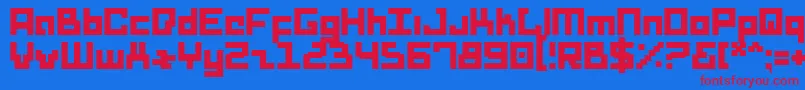 DridHerderSolid-Schriftart – Rote Schriften auf blauem Hintergrund