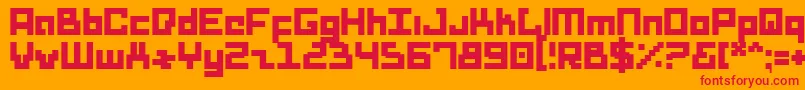 フォントDridHerderSolid – オレンジの背景に赤い文字