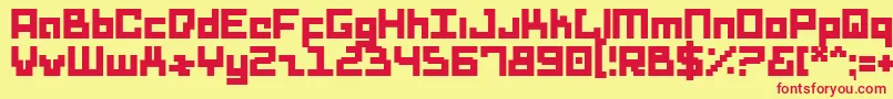 フォントDridHerderSolid – 赤い文字の黄色い背景