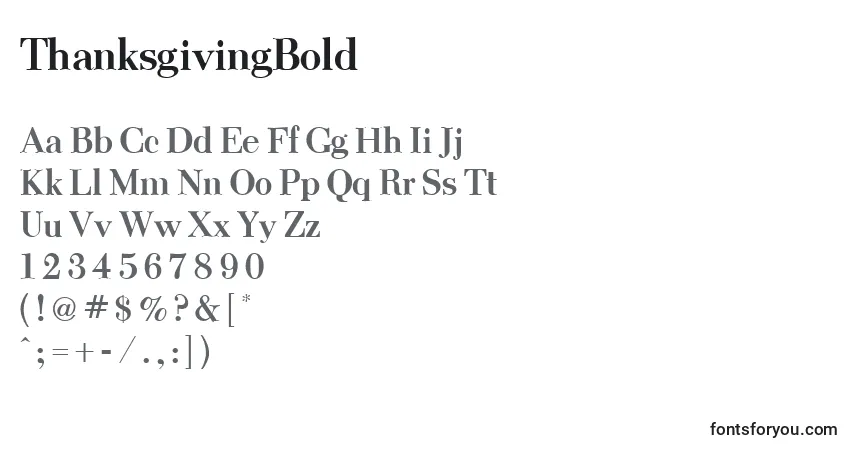 ThanksgivingBold Font – alphabet, numbers, special characters