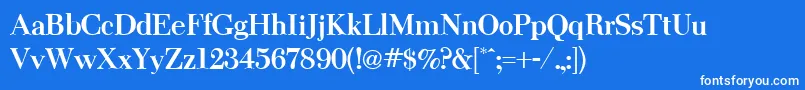 ThanksgivingBold-Schriftart – Weiße Schriften auf blauem Hintergrund