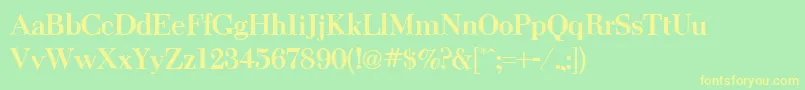 ThanksgivingBold-Schriftart – Gelbe Schriften auf grünem Hintergrund