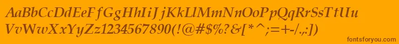 PalatinoCyrillicBoldItalic Font – Brown Fonts on Orange Background