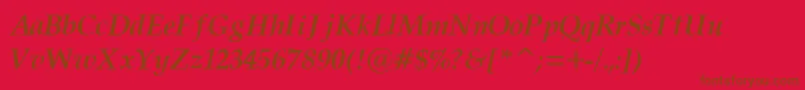 PalatinoCyrillicBoldItalic Font – Brown Fonts on Red Background