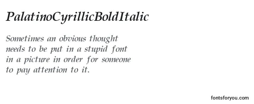 PalatinoCyrillicBoldItalic Font