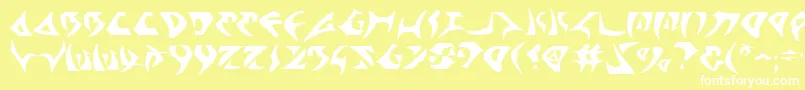 Kahlesv2-Schriftart – Weiße Schriften auf gelbem Hintergrund