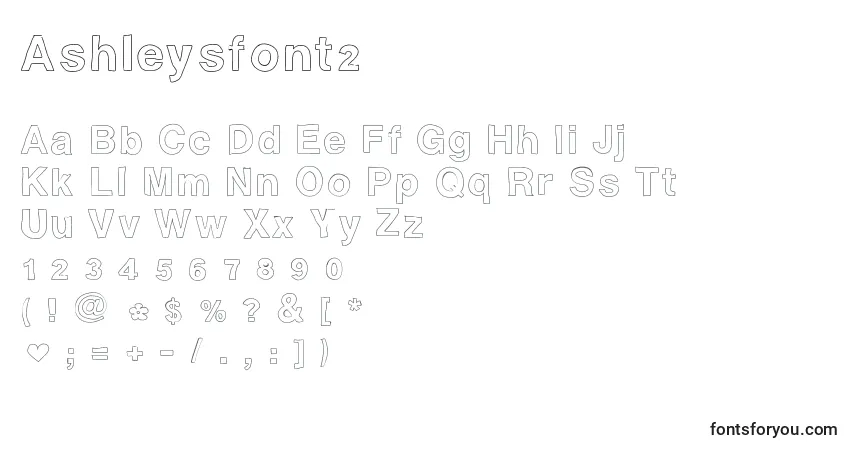 Ashleysfont2-fontti – aakkoset, numerot, erikoismerkit
