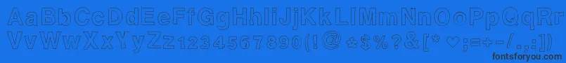 Ashleysfont2-fontti – mustat fontit sinisellä taustalla