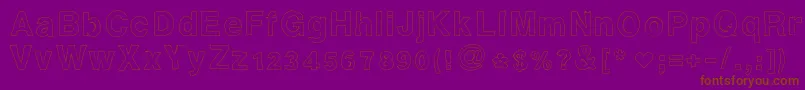 Ashleysfont2-Schriftart – Braune Schriften auf violettem Hintergrund