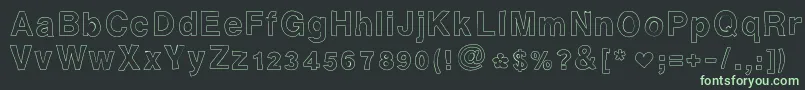 Ashleysfont2-fontti – vihreät fontit mustalla taustalla