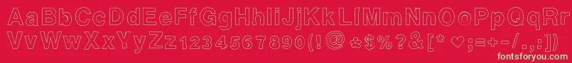 フォントAshleysfont2 – 赤い背景に緑の文字