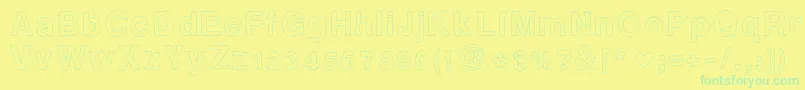 Ashleysfont2 Font – Green Fonts on Yellow Background
