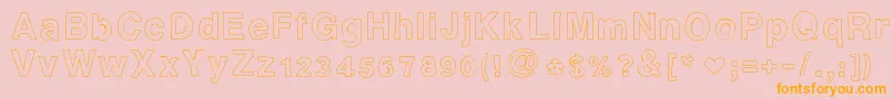 Ashleysfont2-Schriftart – Orangefarbene Schriften auf rosa Hintergrund