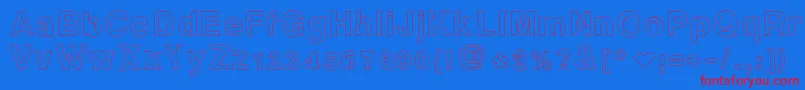 Ashleysfont2-Schriftart – Rote Schriften auf blauem Hintergrund